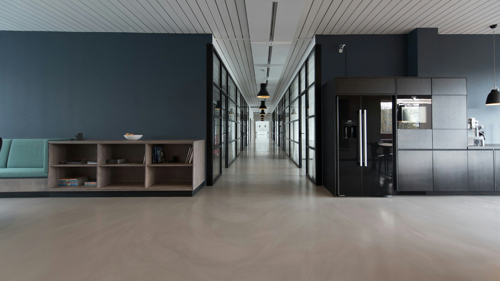 Modern open office workspace